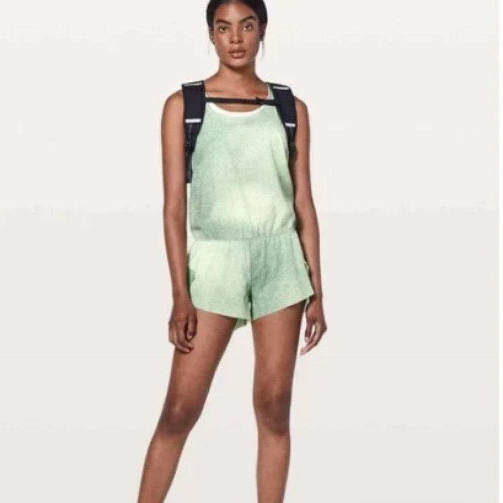 Lululemon Chase Me On Romper Ocean Spray Cement Grey Swift Ultra Light Swift NWT